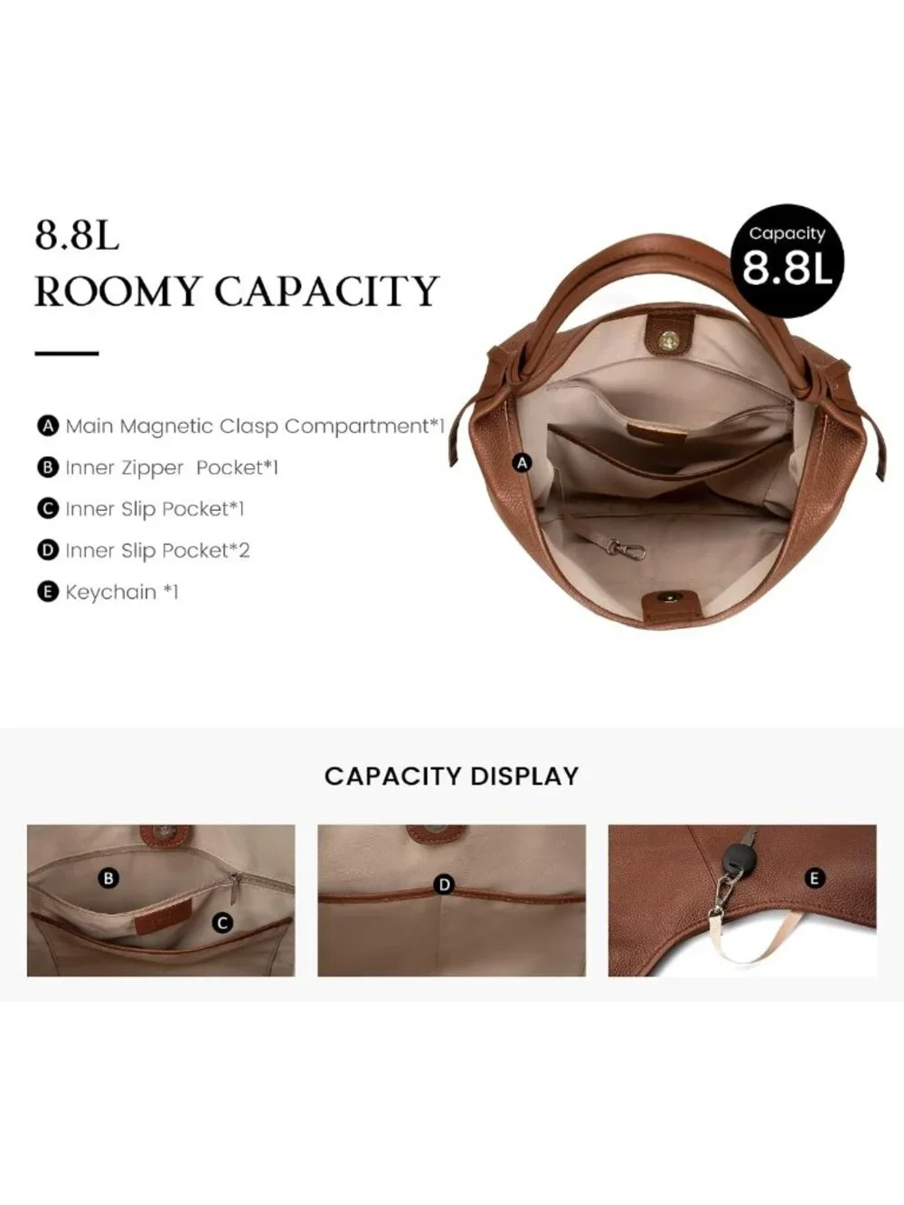Genuine Leather Slouchy Hobo Bag for Women | Casual Chic Purse, Everyday Use